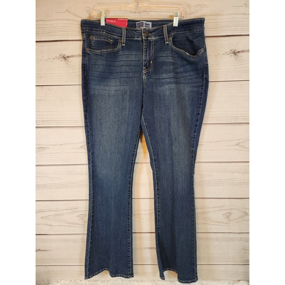 Levi Strauss & Co. Women's Blue Mid Rise‎ Stretch Modern Bootcut Jeans Size 18M - Picture 1 of 8